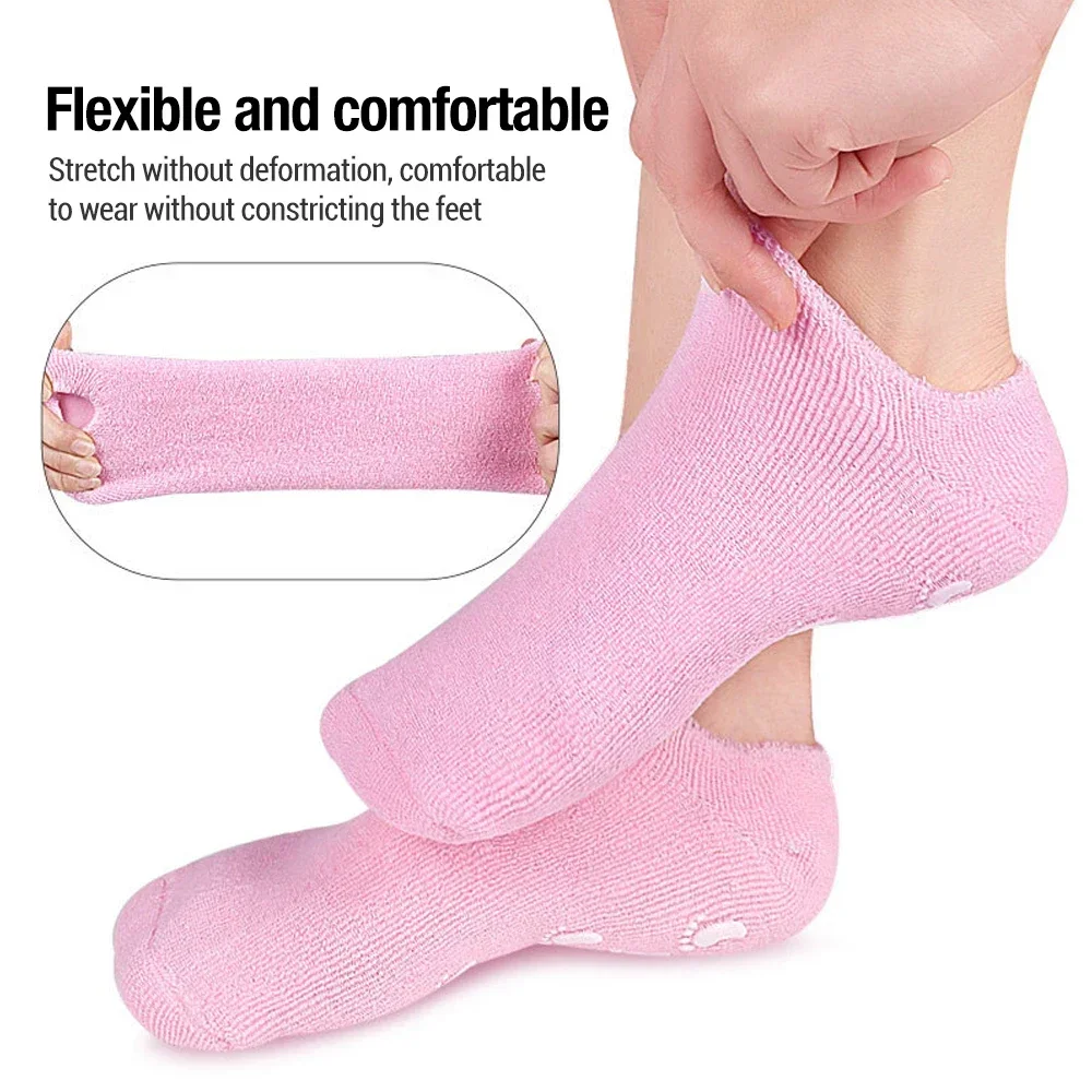 Silicone Moisturizing Socks Exfoliating Gel Heel Socks Callus Cracked Dead Skin Remove Protector Pain Relief Feet Care Foot Spa