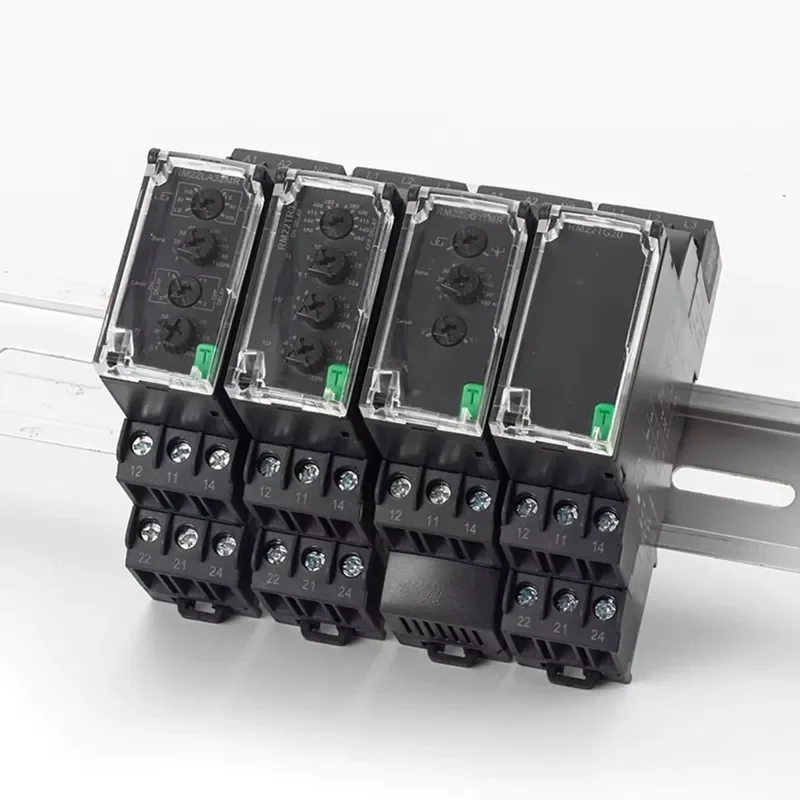 2026 Hot！ Industrial Grade High Power Sealed Phase Sequence Relay with Test Button RM22TG20 RM22TR33/31 2NO 2NC Phase Loss