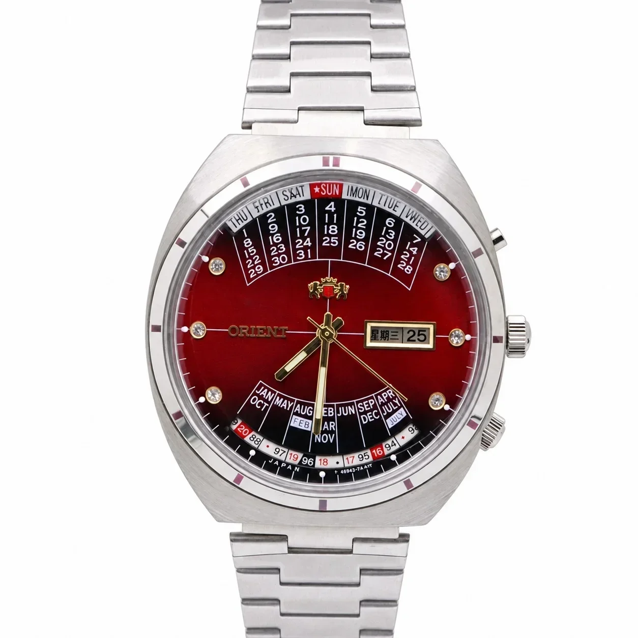 O Series 43mm Japanese Movement Men's Mechanical Sports Watch, 904L, World Time, Stainless Steel