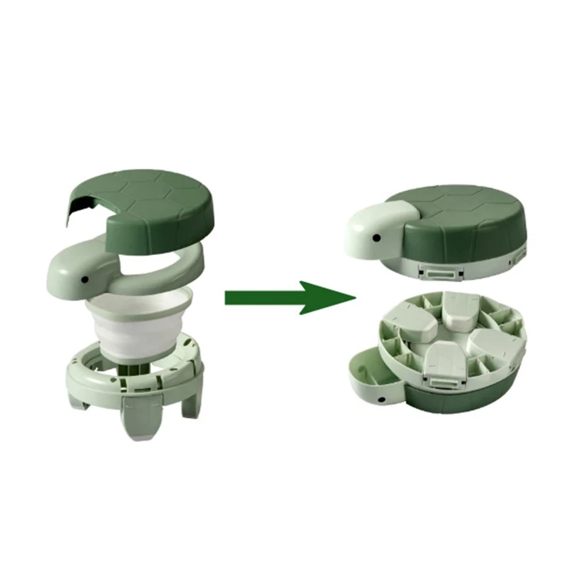 Bonito em forma de tartaruga crianças treinamento potty portátil dobrável removível bebê viagem toalete assento sentado crianças treinamento mictório