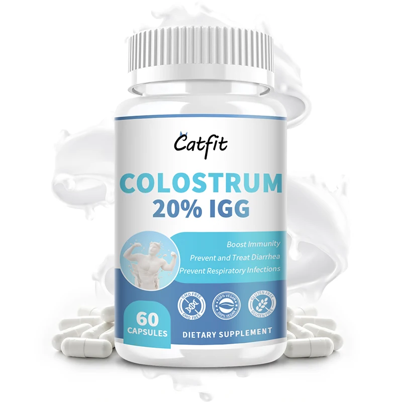 

Catfit Colostrum 20% IGG with Probiotics Blend Omega 3 Hair Energy Gut Digestive Nail Cellular Skin Beauty Health Gym Fitness