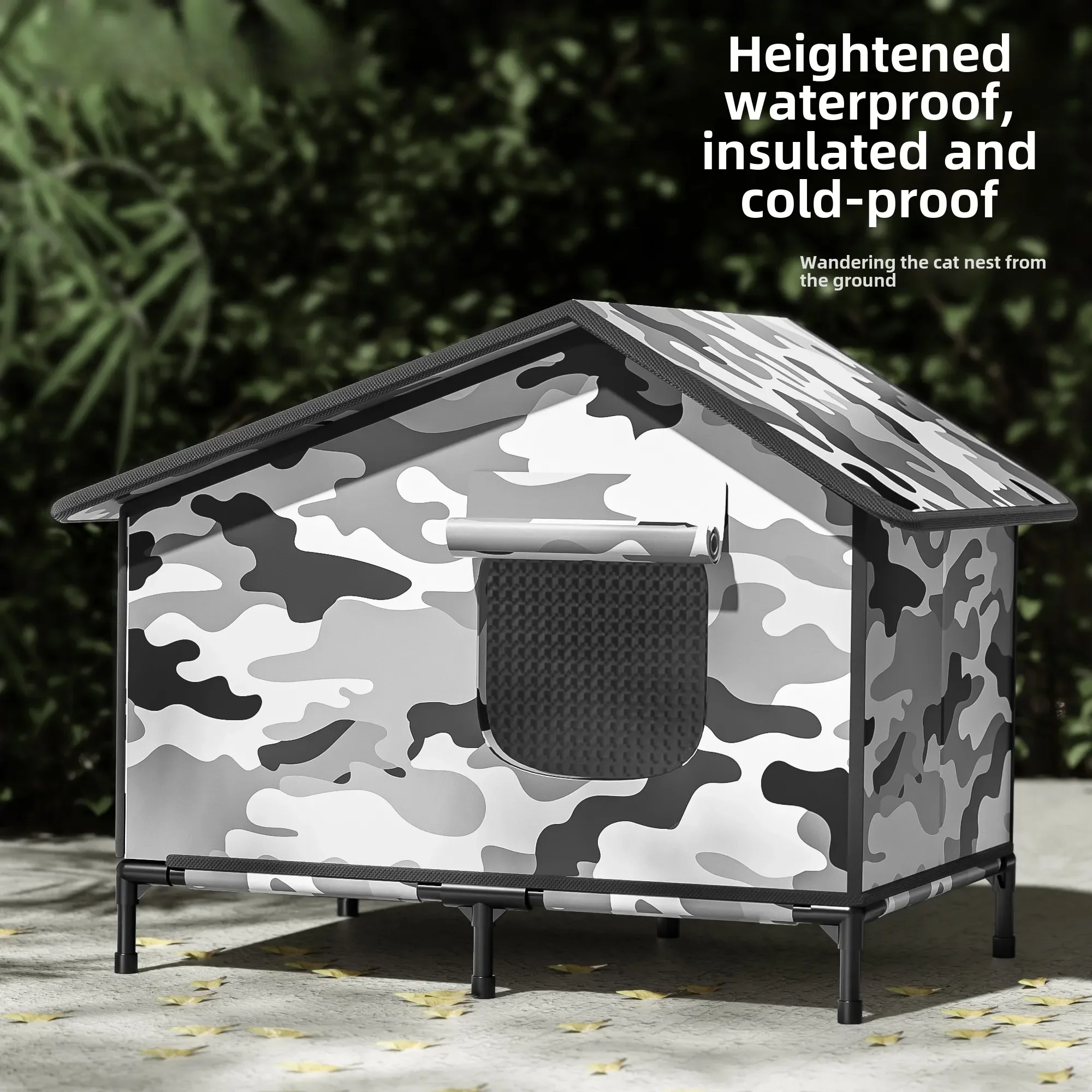 

Warm and Waterproof Outdoor Winter House for Stray Cats with Sunshade and Wind Protection