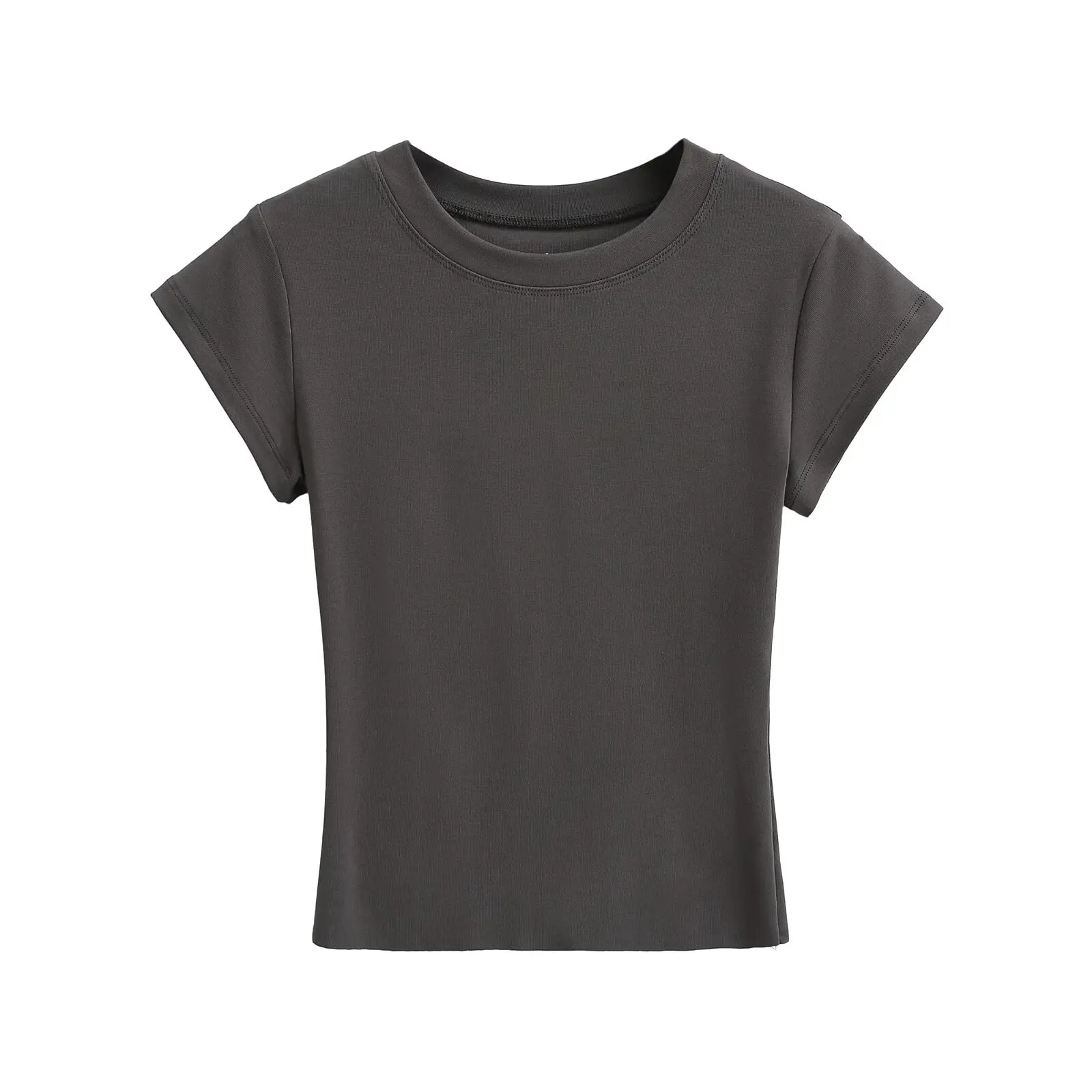 سليم صالح ort Sve جولة Ne الأساسية تي شيرت لون نقي الشارع Sle الصيف Faion عاصف فتاة أعلى Quali السيدات المحملة #4