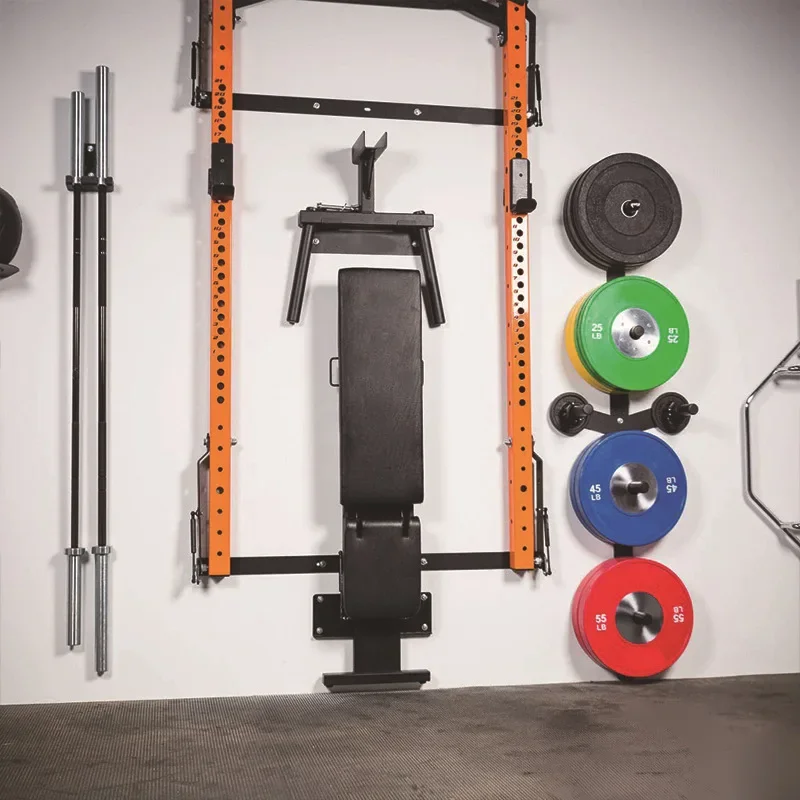 

Foldable wall-mounted pull-up climbing bench press weight lifting squat frame comprehensive trainer power cage