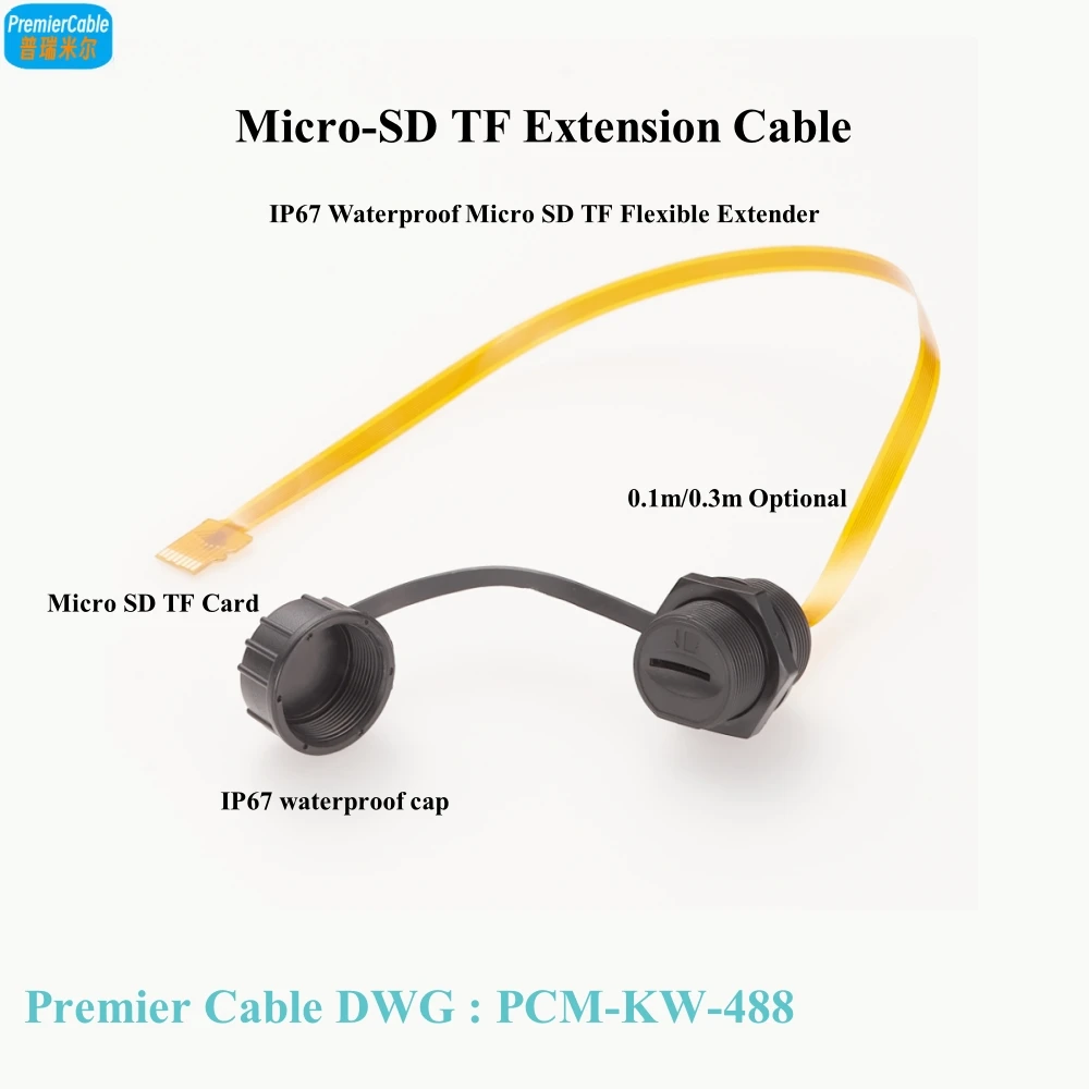 ​​IP67 ​Waterproof Micro-SD Extension Cable Micro SD TF Card Flex Extender FPC Cable Outdoor Micro SD TF Memory Card Slot