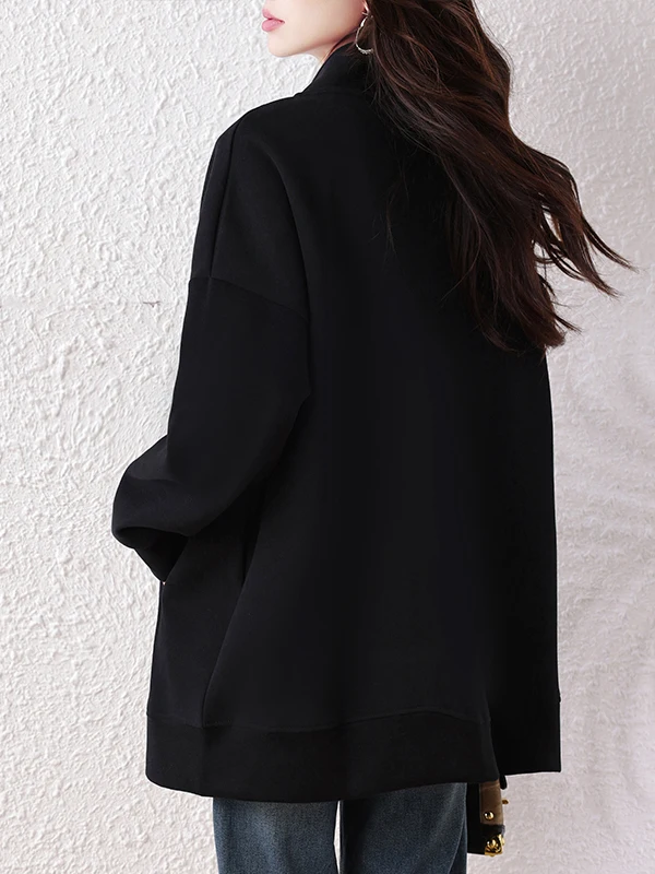 เสื้อโค้ทผู้หญิงทรงสลิม แฟชั่น เรียบง่าย สไตล์หวาน สำหรับสาวพลัสไซส์ ทรงหลวม ใส่สบาย ความยาวปานกลาง