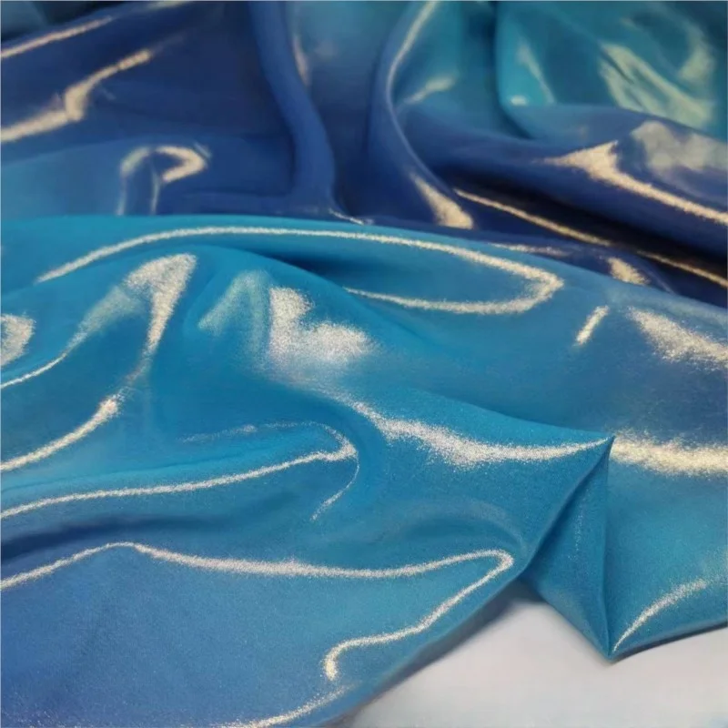 Gradient Chiffon Bronzing Fabric Diy Hand Sewing Polyester Fashion Dress