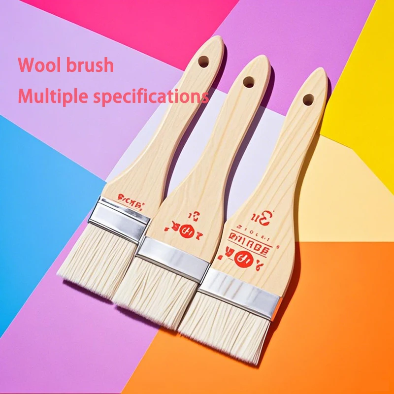 

Wool Brush Wooden Handle Food Grade Decoration Paint Coating Latex Cleaning Barbecue Baking Painting