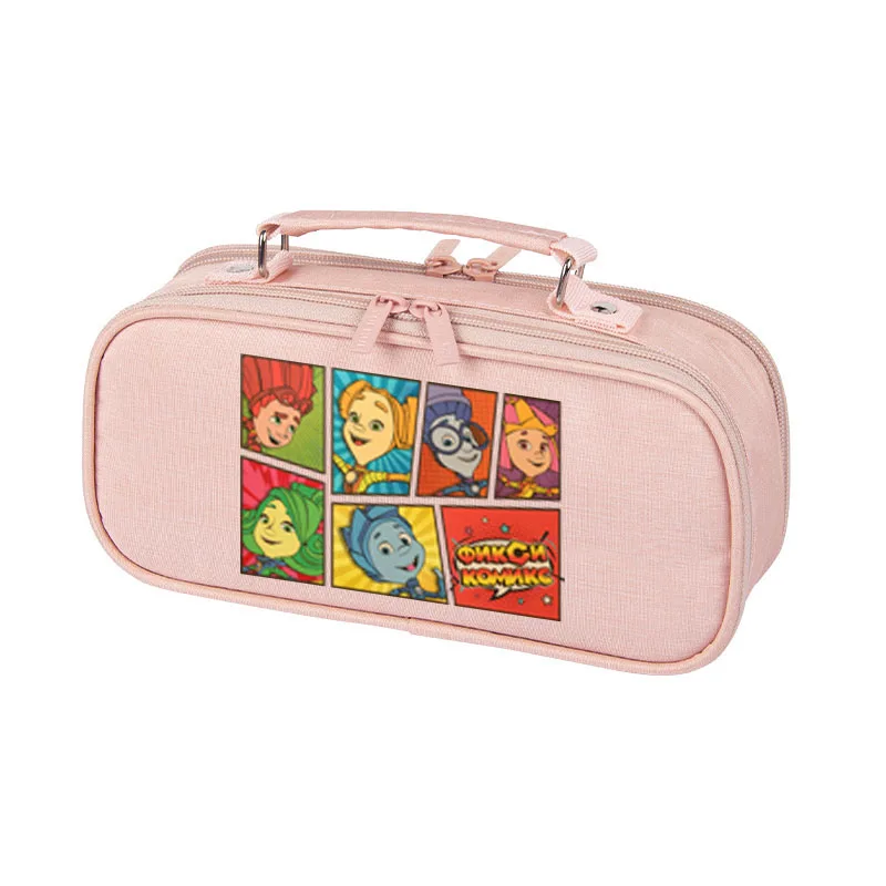 Cute Cartoon The Fixies Printing Pencil Case Large Capacity Multi Layered Pencil Bag Stationery Storage Bag Box School Supplies