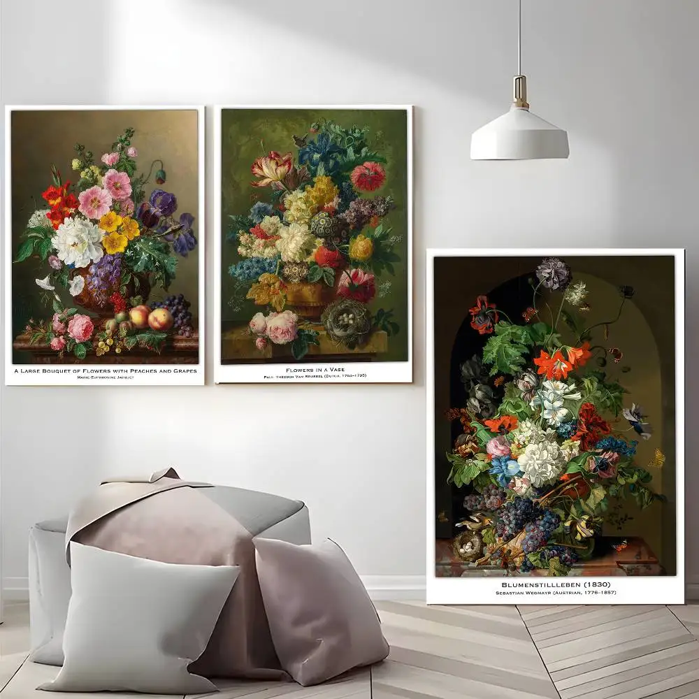 ملصق لوحة زهور لا تزال الحياة لا يتطلب أوراق الحفر ولا علامات يمكن تطبيق ملصقات ذاتية اللصق على أي سطح