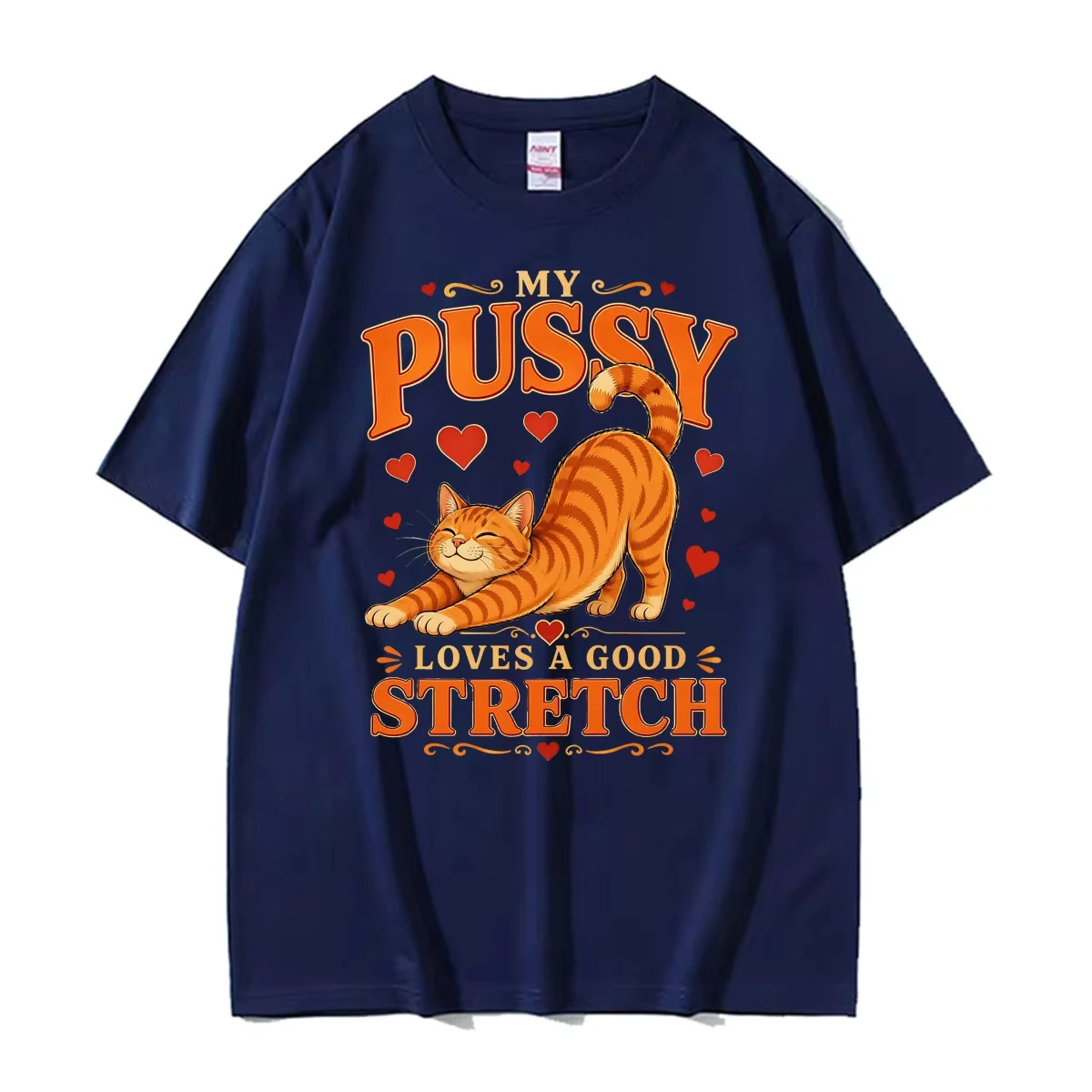 My Cat Loves A Good Stretch Funny Kitty Meme T-shirts Unisex Fashion Humor Cute Vintage T-shirt Cotton Casual Oversized T Shirts