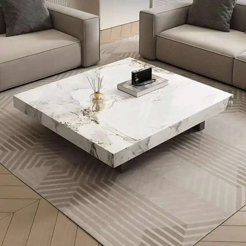 

Display Fashion Coffee Tables Nordic Premium Minimalist Luxury Coffee Table Aesthetic Square Table Basse De Salon Home Furniture