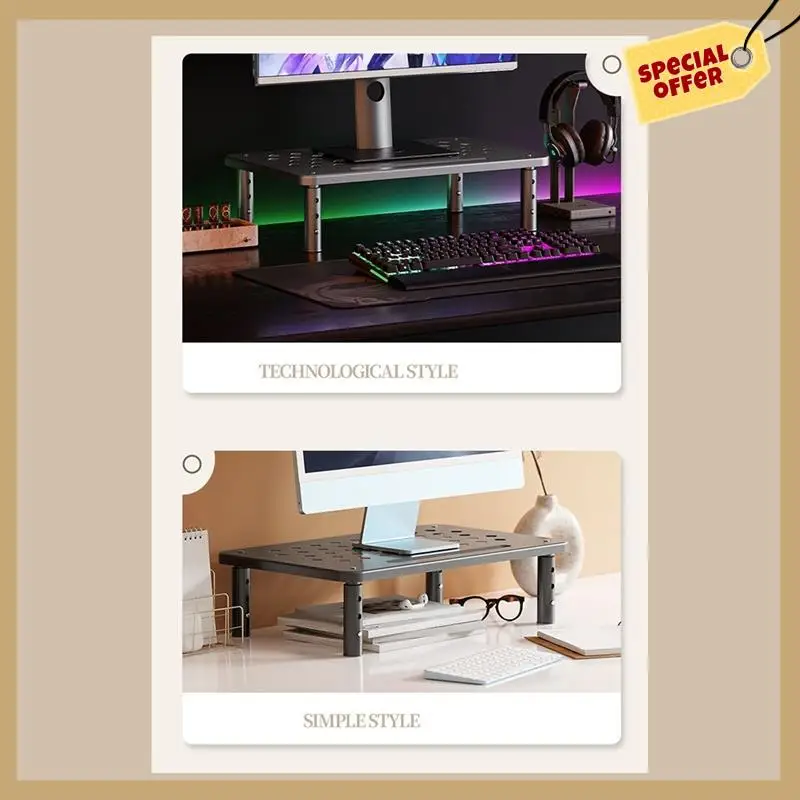 Stable Performance-Adjustable Desktop Monitor Stand Display Stand Screen Rack Holder For Office, Studio, Study & Students A