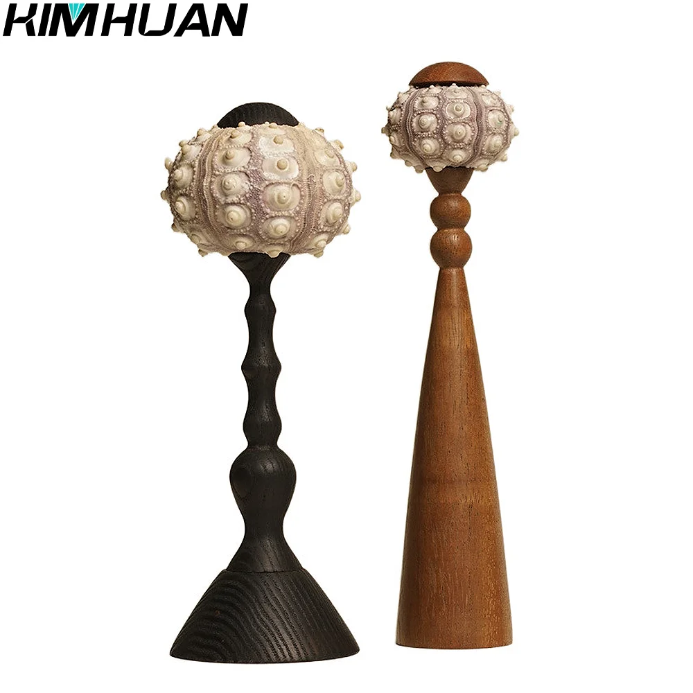 French Vintage Log Sea Urchin Table Lamp LED Sea Urchin Shell Art Rechargeable Table Lamp Bedroom Ambient Lamp Home Decoration