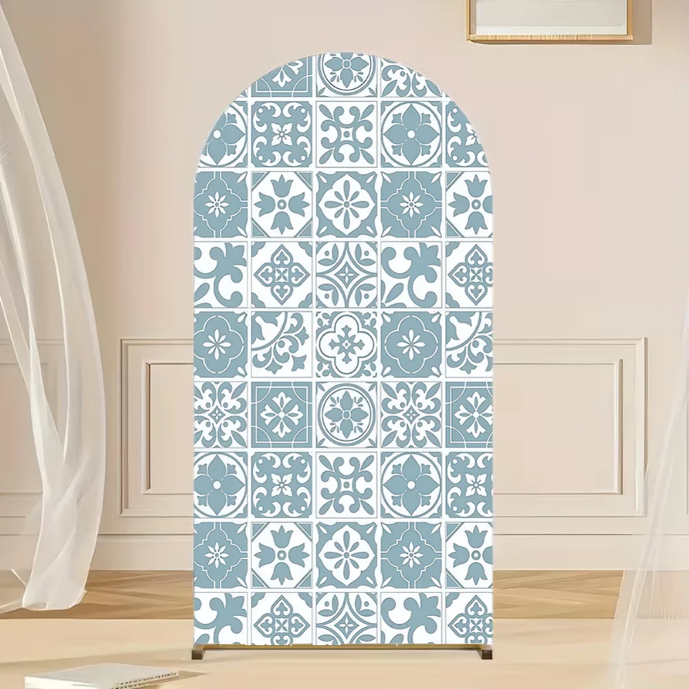 Dark Beige Cielito Lindo Arch Backdrop Cover Mexican Fiesta Talavera Floral Baby Shower Birthday Party Decor Background