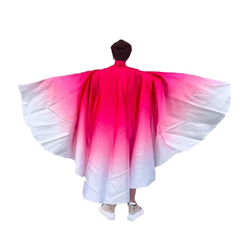 Soft Isis Wings Costume Gradient Team Sports Wear Opening Dancer Show Performance Scarf Butterfly Cape Practice Wear Adult Child