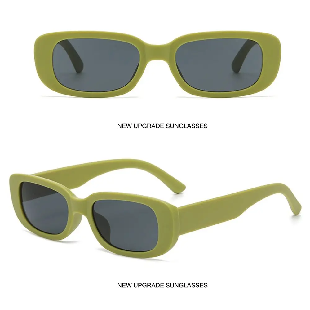 Lunettes de soleil Y2K à monture carrée étroite, couleur bonbon, Protection UV400, nuances noires, rectangulaires, pour femmes et hommes