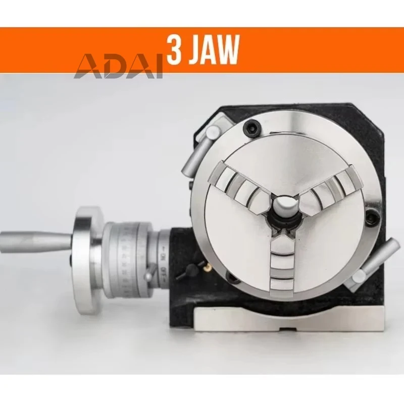 

4-inch rotating table reticle, durable and sturdy, precision milling machine component head, metal, three claws and four claws