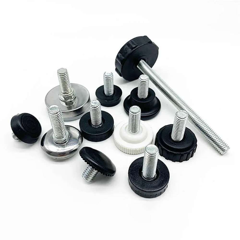 4/30Pcs Plastic Adjustable Feet Pad Galvanized Screw M8 Table Chair Balck Leveling Foot Pad Furniture Leg Anti-shock Protection