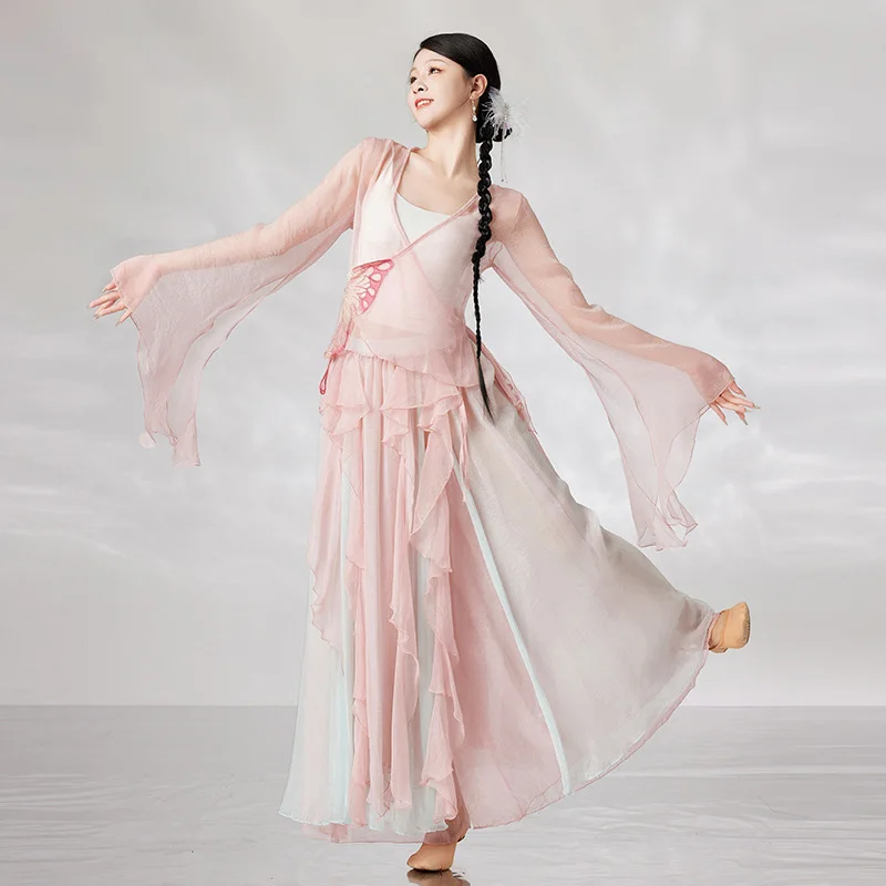 Chinese Classical Dance Dress Flowing Chinese Style Half Skirt Chiffon National Style Stage Performance Costume modern dance