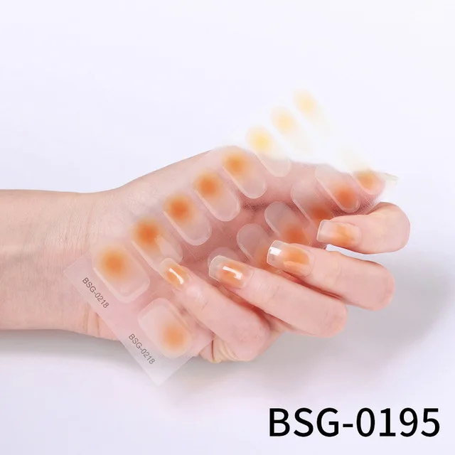 Bandes Autocollantes pour Ongles en Gel Semi-Durci, Patch de Manucure, Décoration Artistique, Lampe LED UV, Longue Durée, Couverture Complète