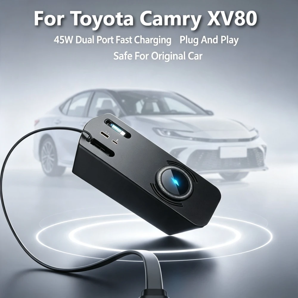 For Toyota Camry XV80 9th Gen 2024-2026 Car Charger Docking Station Super Fast USB-C Charging Hub Upgrade Interior Accessories