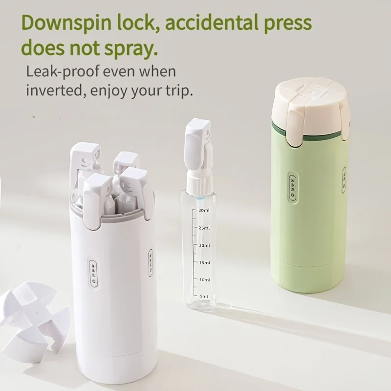 4 in 1 Travel Dispenser Bottle Leakproof Refillable Travel Bottles for Toiletries Portable Travel Size Containers view 3