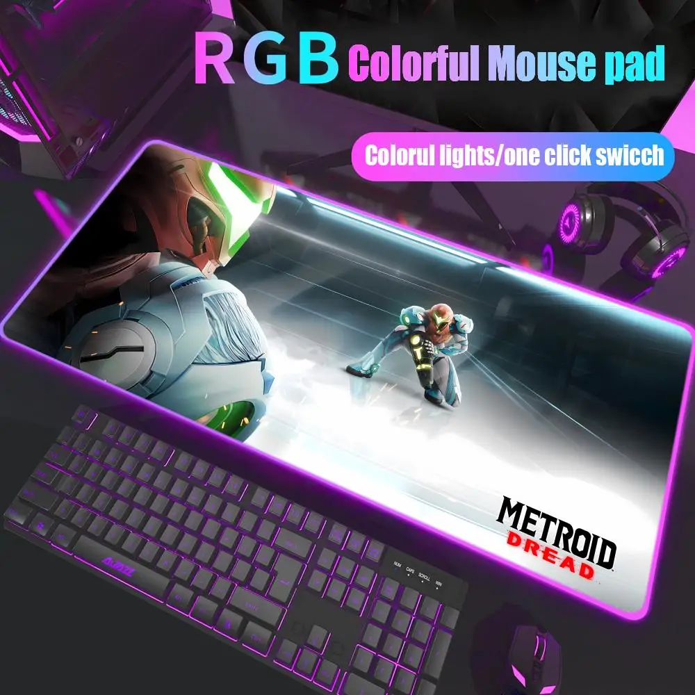 

M-Metroids Mouse Pad Gamer Rgb Desk Mat Back Light Led Mousepad Setup Gaming Accessories Deskmat Big Mousepad Backlight