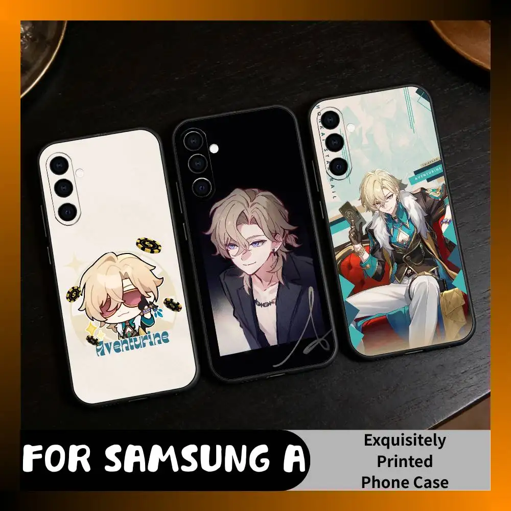 HSR A-Aventurine Game Printed Motif  Phone Case For Samsung Galaxy A73,A72,A71,A70,A52,A51 Others Soft Black Cover