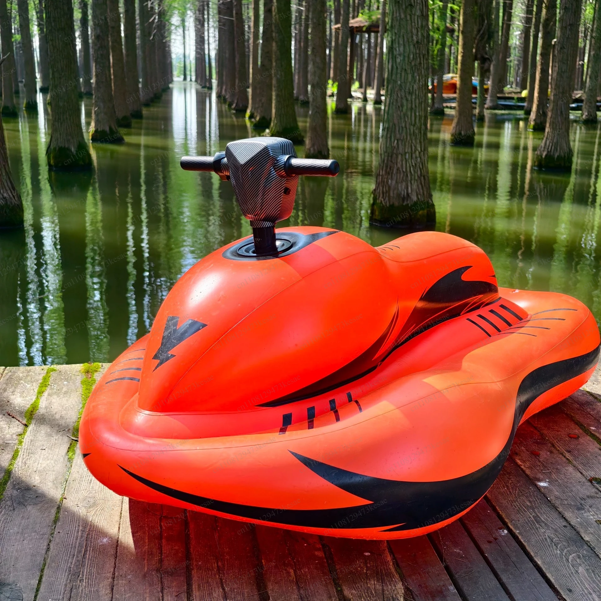 Inflatable Electric Motorboat Kids Water Toys Outdoor Water Sports Inflatable Ride-On Boat for Pool