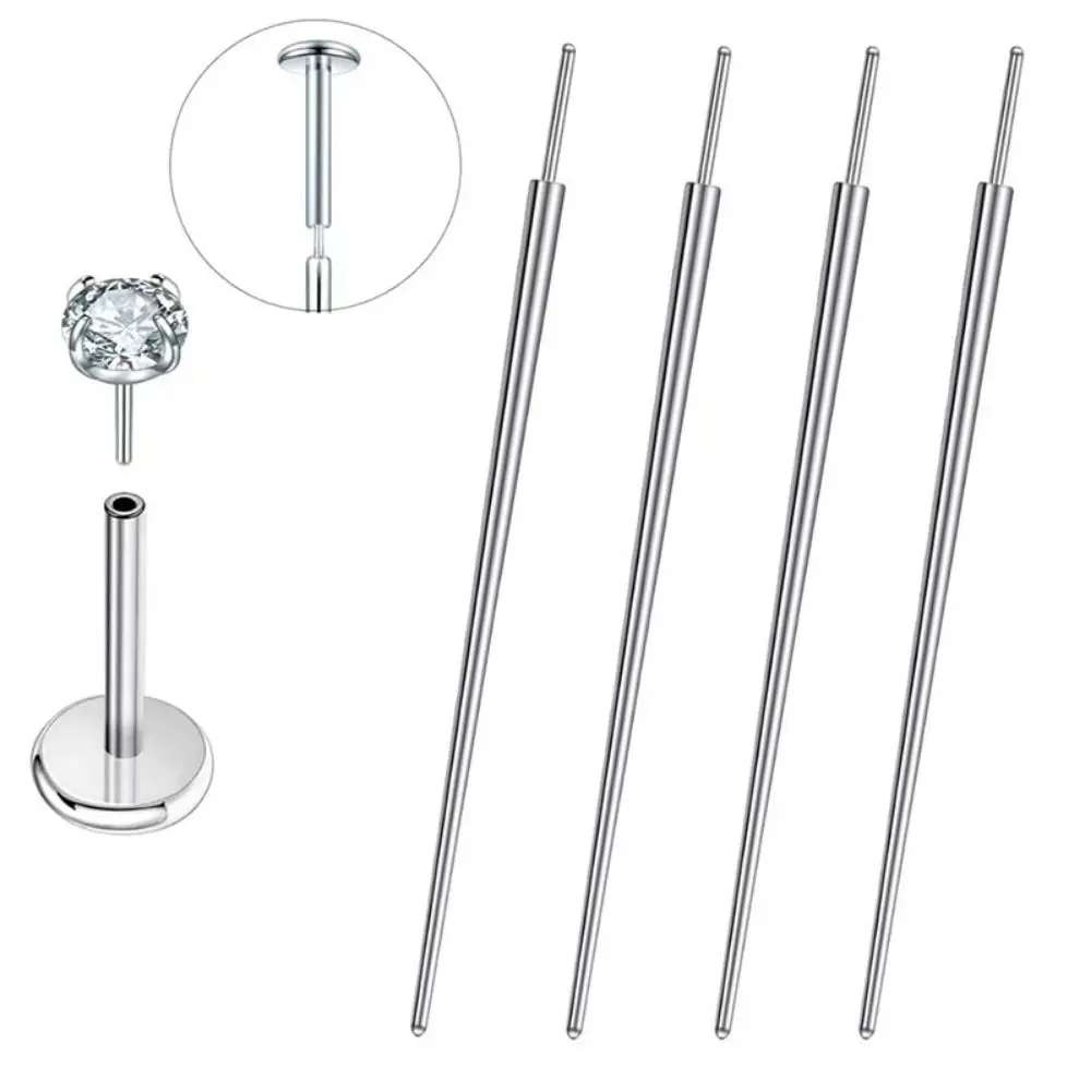 

Инструмент для прокола ушей из нержавеющей стали: аппликатор для серег, профессиональный прямой/изогнутый штырь для прокола и соединения серег