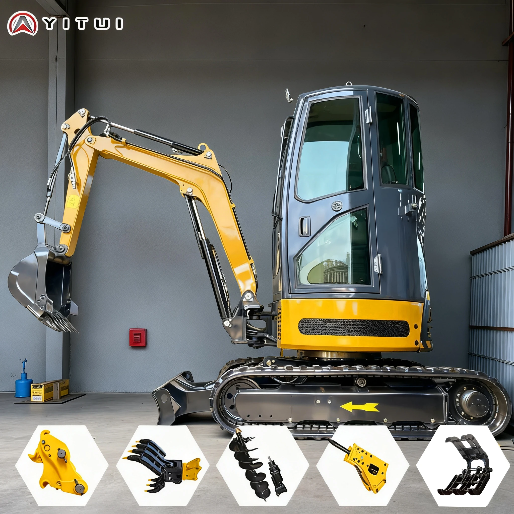Can Dig Frozen Soil Mini Excavator Multifunction Multiauxiliary Tools Large Arm Side Swing Mini Excavator Customized