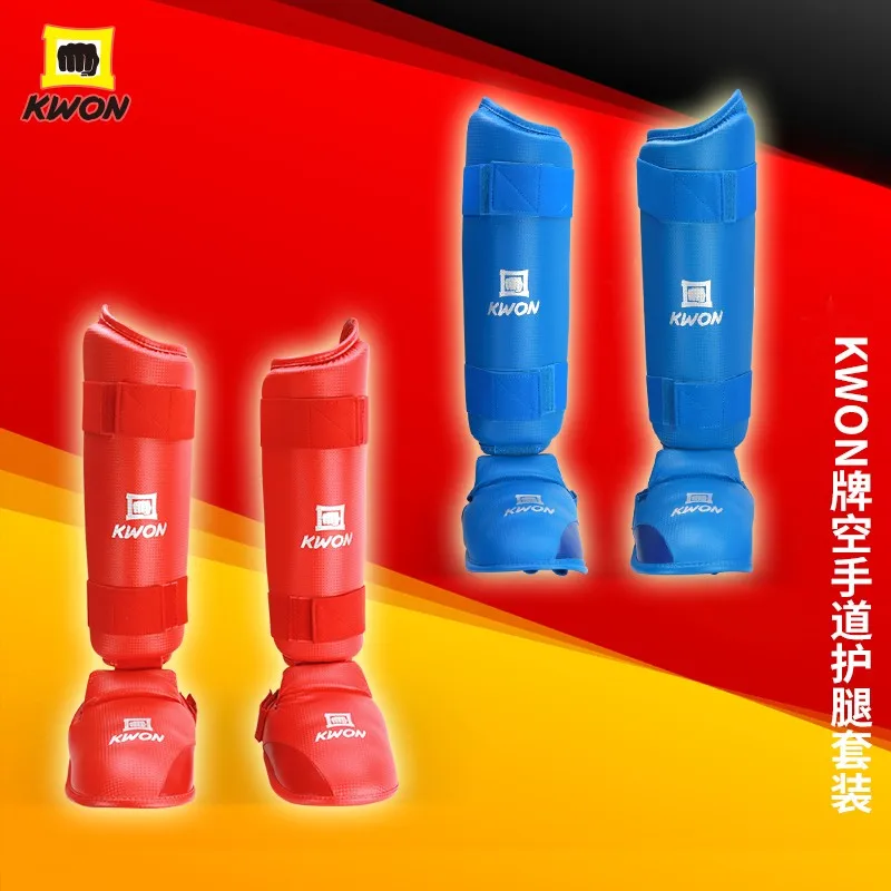 

New KWON WKF Shin Instep karate Foot Protectors Leg protector good quality protector shank /shin protectors for competition