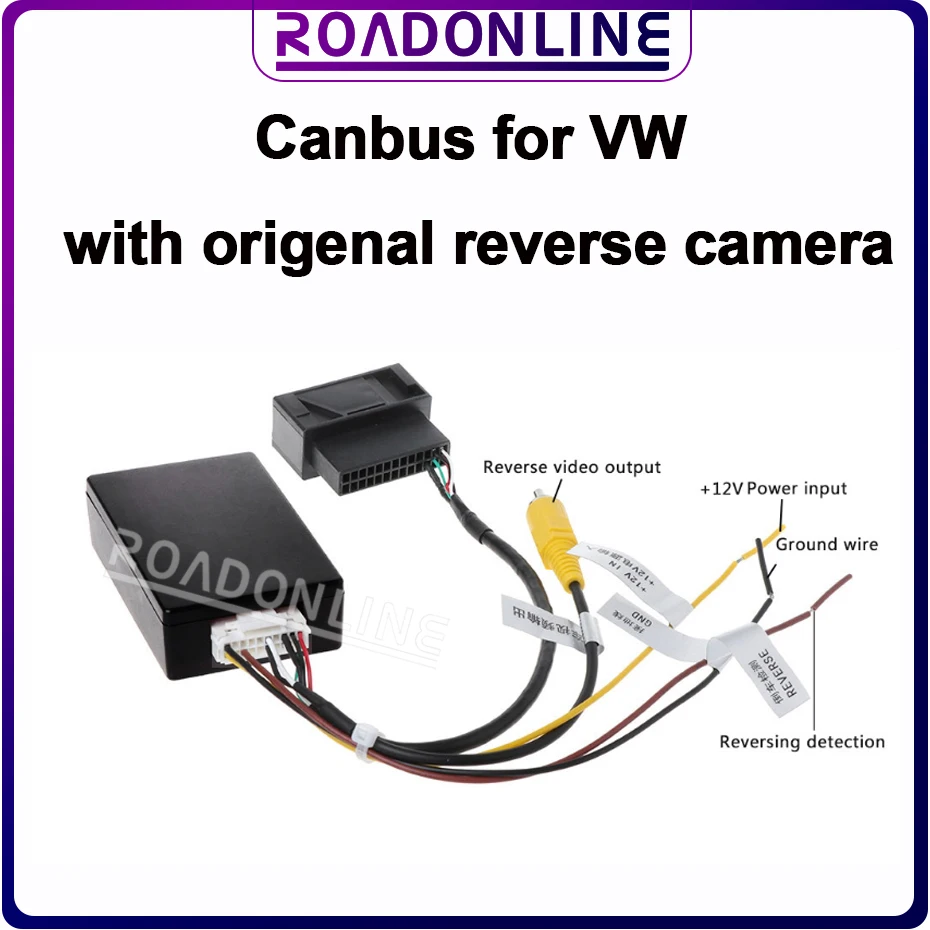 Adattatore per scatola di decodifica convertitore da RGB a RCA/AV Canbus per telecamera retromarcia originale OEM Volkswagen telecamera per