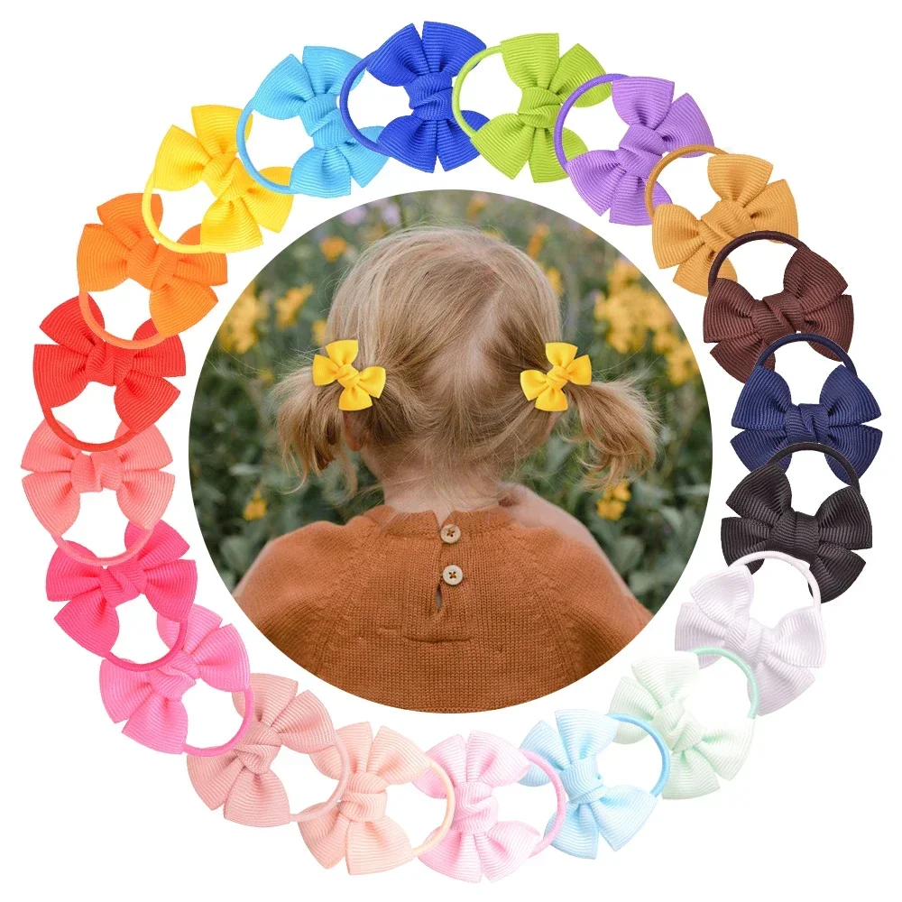 

10Pcs/set Baby Hair Bands Girl Ties Bows Elastic Rubber Bands Ribbon Bowknot Headwear Ponytail Holders Hair Accessories
