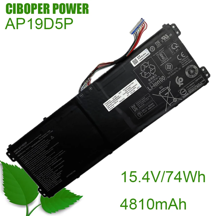 

Оригинальный аккумулятор CIBOPER POWER для ноутбука AP19D5P 15,4 в/4810 мАч/74 Вт/ч для ноутбука ConceptD CN315 Pro Ezel CC314