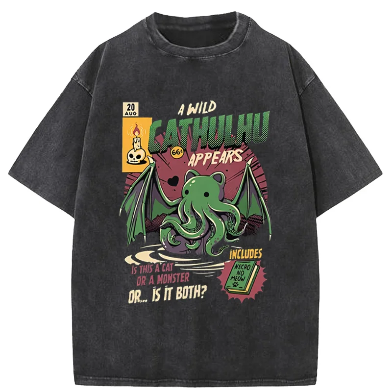 

Футболка Ктулху, мужская футболка с круглым вырезом, крутые летние футболки с короткими рукавами, модная одежда Y2k, топы