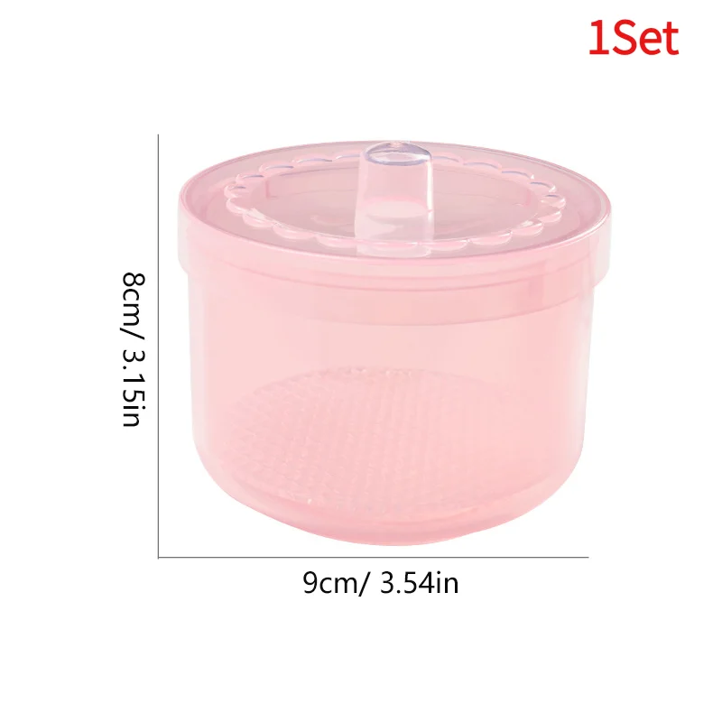 1Set Nail Polishing Head Box Round Cleaning Disinfection Storage Box Dental Disinfection Box 2-Colors Disinfection Bowl. - view 2