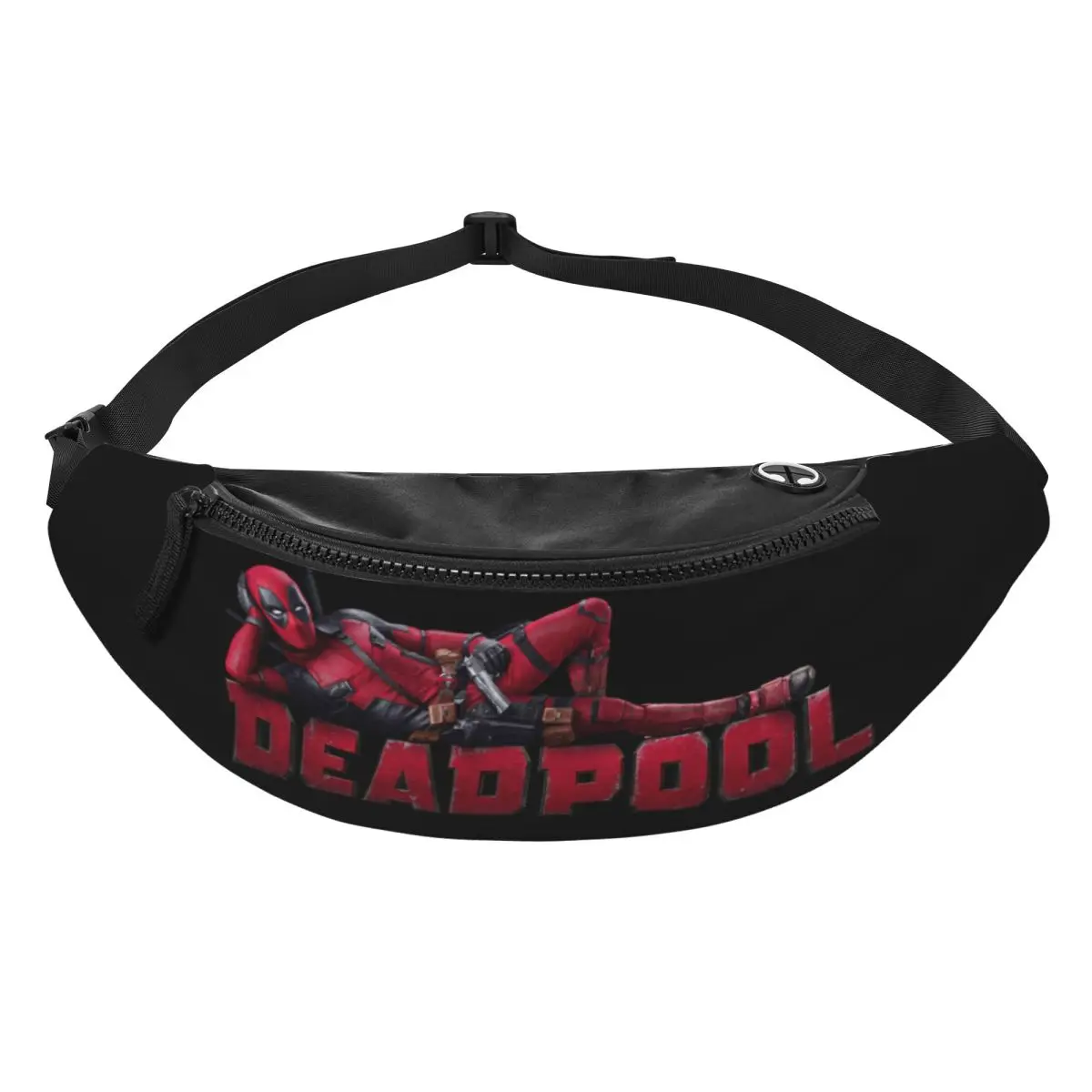 Custom Deapool Logo Fanny Pack for Men Women Fashion Crossbody Waist Bag Cycling Camping Phone Money Pouch