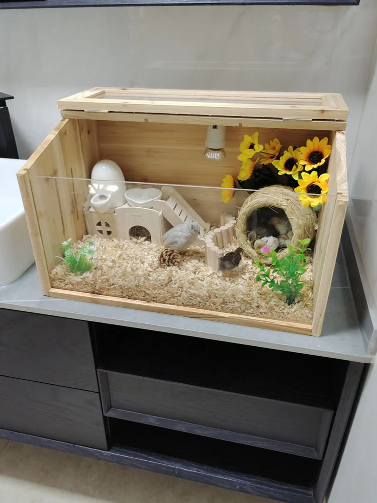 

Solid wood rutin chicken feeding box breeding pet thermal insulation nest plus size luxury landscaping Cole pet hamster feeding