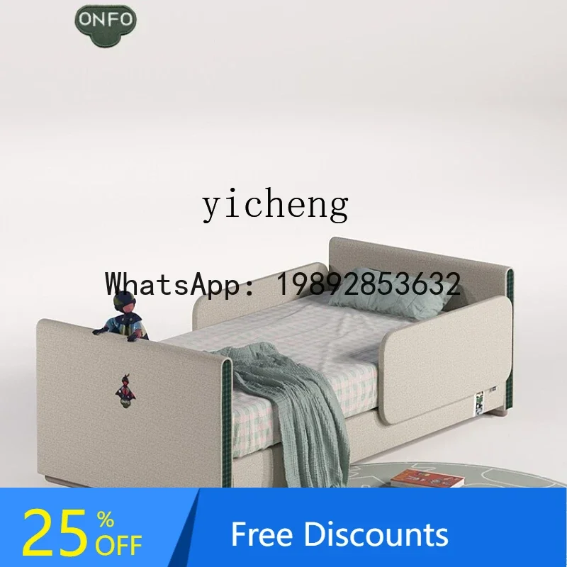 

B1 Детская односпальная кровать с забором, мягкая сумка из массива дерева, многофункциональная прикроватная кровать для родителей и детей