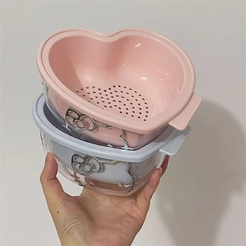 

Cartoon KT Collapsible Fruit Vegetable Drain Basket Plastic Dish Rack For Kitchen Sink Dining Table Portable Space Saving Design