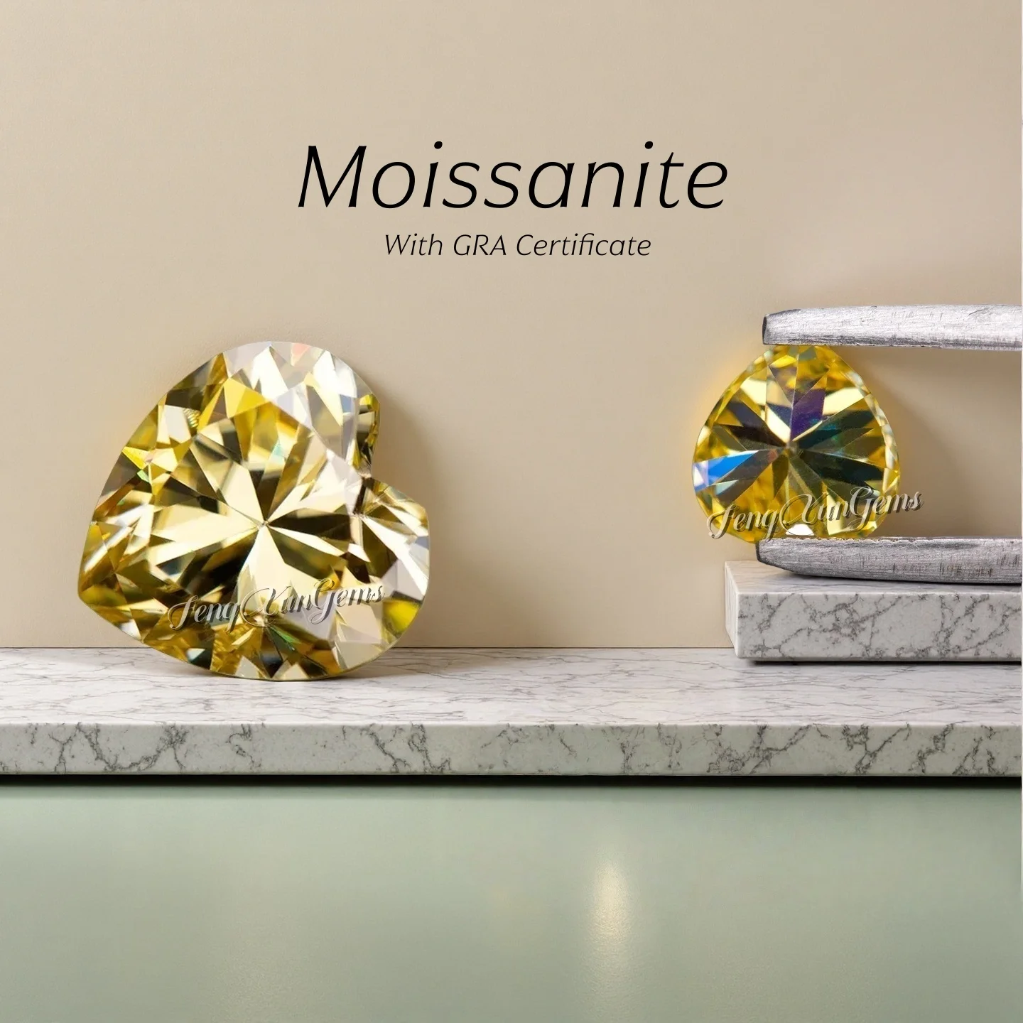 

Lemon Yellow Heart Loose Moissanite Diamonds 0.1~5ct With GRA Certificate vvs1 Clarity for Jewelry Ring Earrings Necklace Inlay