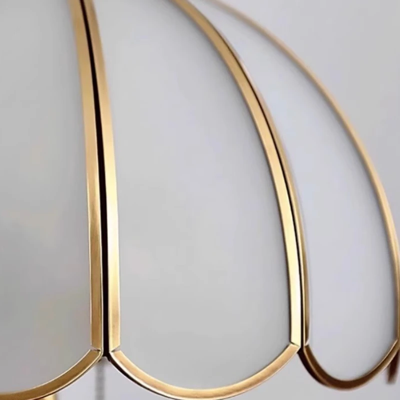 الإيطالية الرجعية جميع النحاس سحب الحبل التبديل مصابيح طاولة الزجاج الأبيض عاكس الضوء غرفة المعيشة غرفة نوم دراسة مطعم LED مكتب أضواء #6