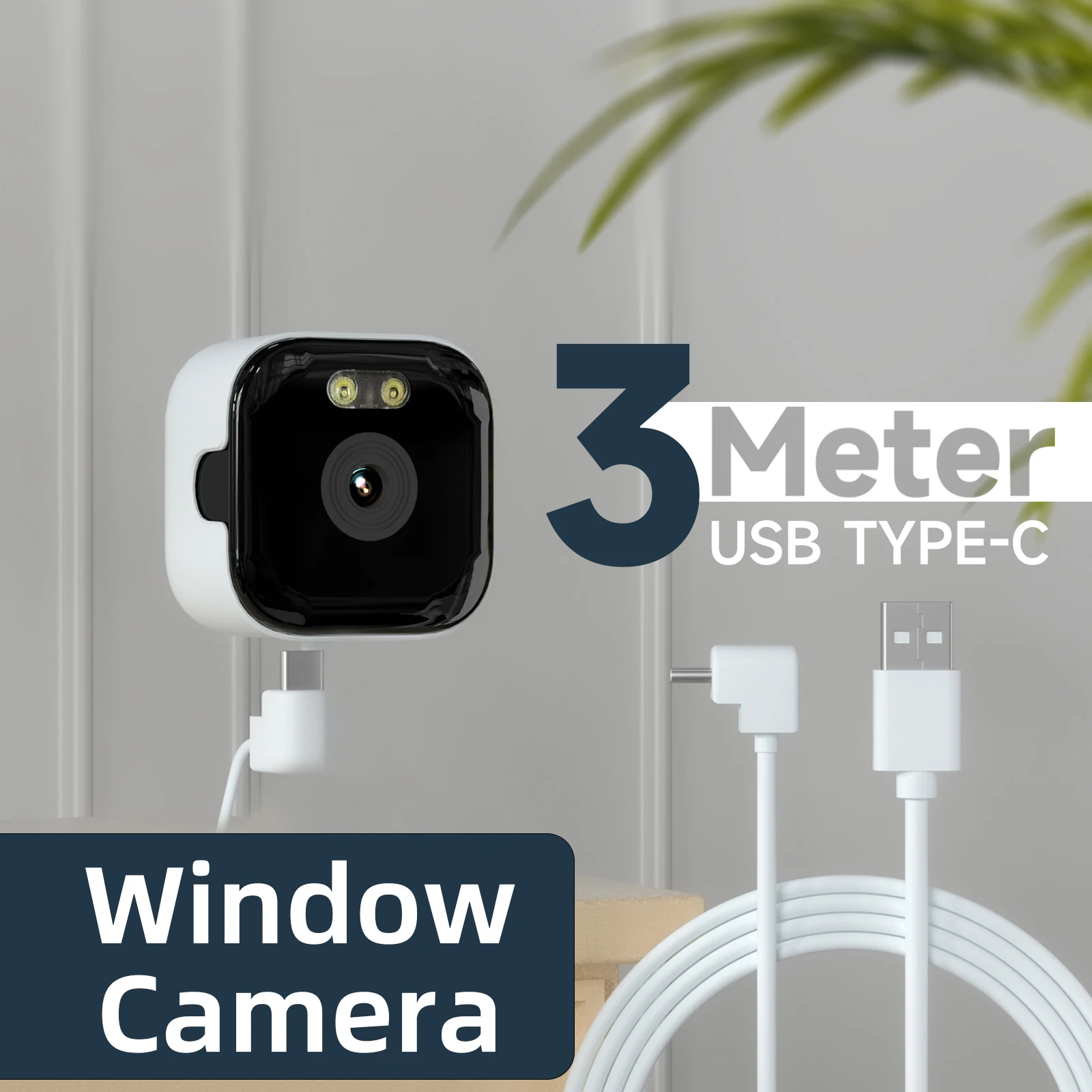HEIYOUCAM Window Camera - Replaces Outdoor Cameras | 2.4/5GHz Wi-Fi | 3MP Resolution | Full-Color Night Vision Through Window |