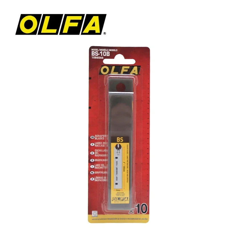 OLFA BS-10B Scraper Blades 10PCS Extra Heavy Duty Spare Blades for XSR-200/300/600 Scraper Moldboard Cutter Cleaning Knife Tools