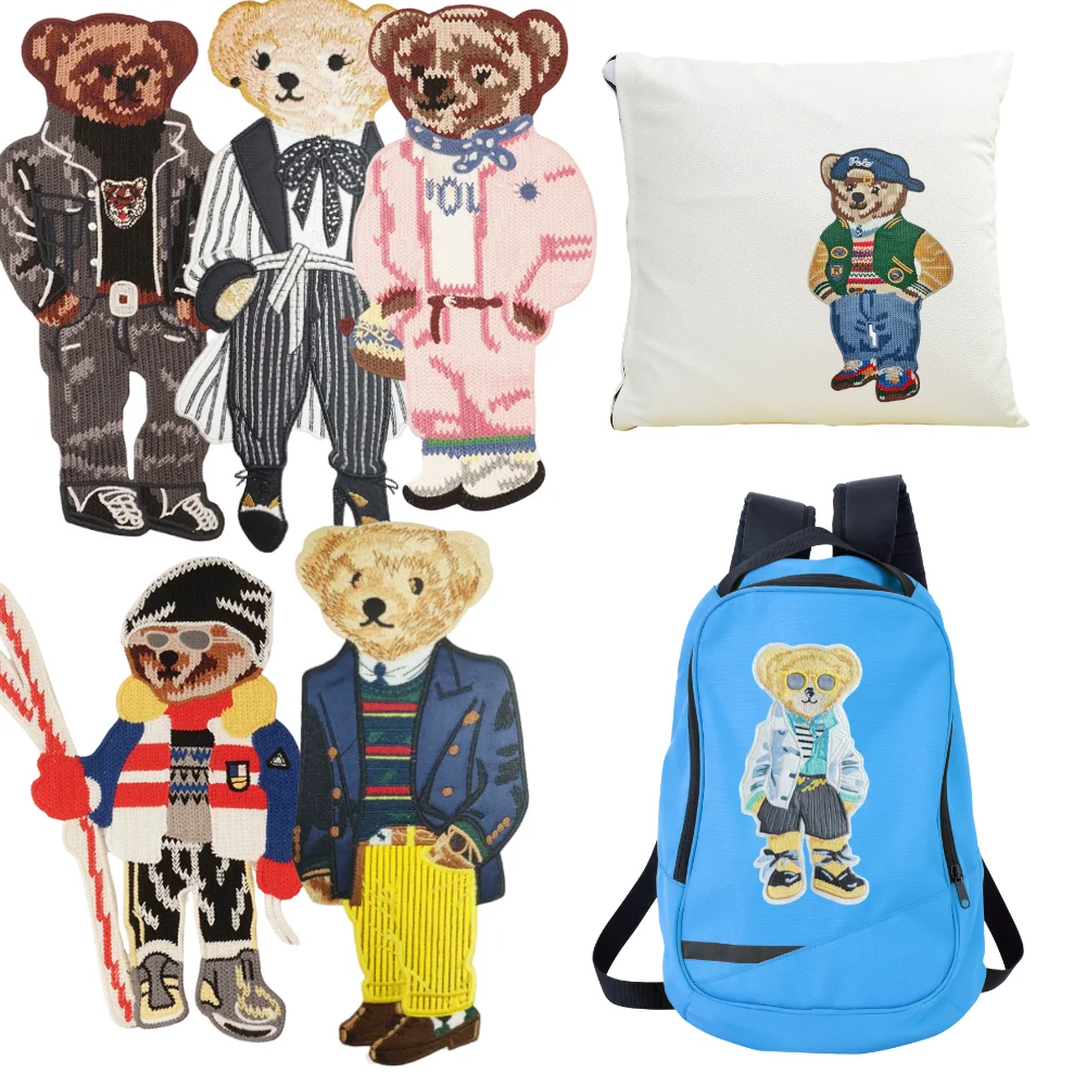 

Cotton Large Bear Sewing Embroidery Applique Patch DIY Backpack T-shirt Cloth Decor Repair Accessories Craft Applique Sticker