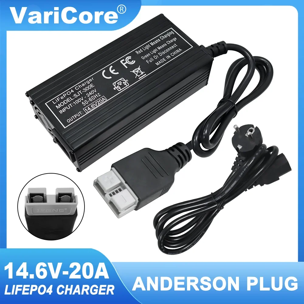 VariCore 14.6V 20A /10A Smart Lifepo4 Battery Charger 110-220V 4S 12V High Power Charger For Lithium iron Phosphate Battery Pack