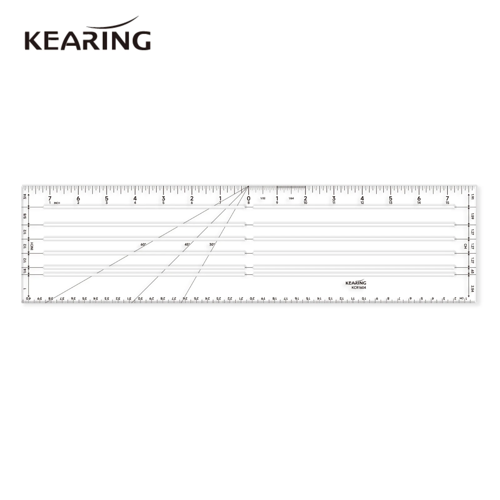 

Kearing Zero Centering Ruler Fashion Design Ruler Sandwich Line Plastic Pattern Making Dress Making Ruler 41cm 16 "x 4"