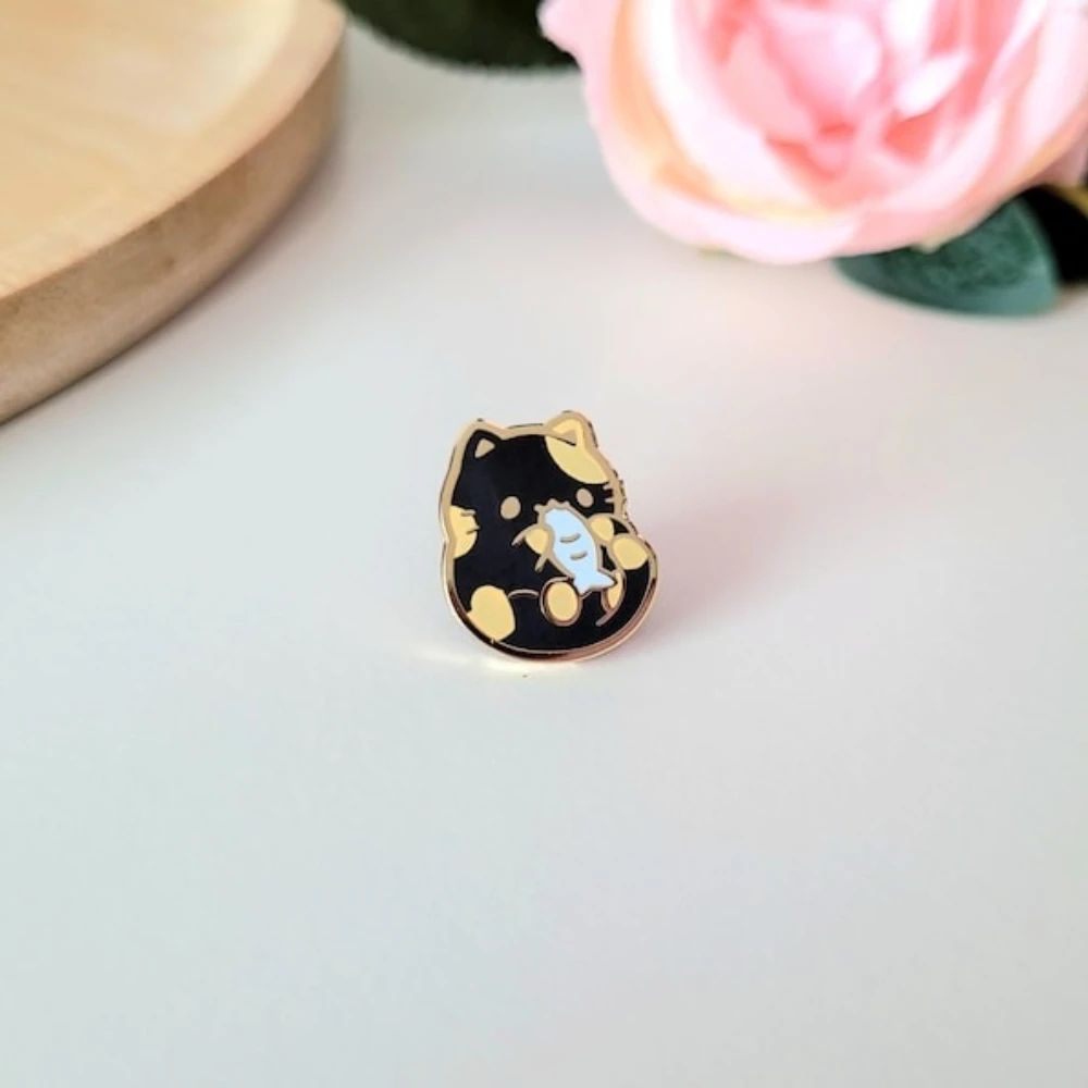 Niedliche kleine Katze Emaille Pins Kawaii Kätzchen Fisch Metall Abzeichen Cartoon Tier Brosche für Schmuck Zubehör Geschenke für Katzenliebhaber – Detail 7